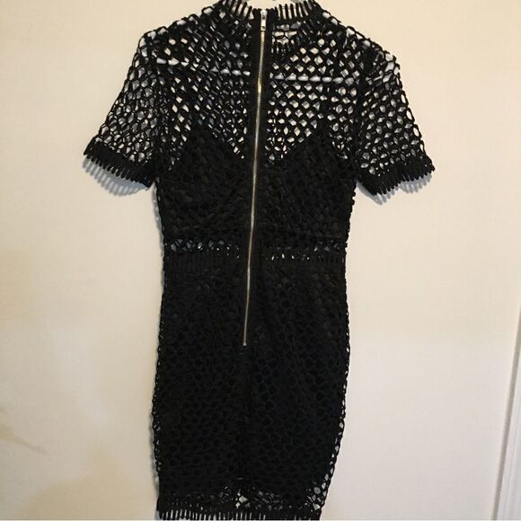 CR THICK NET PEEP BODYCON DRESS - Picture 4 of 5